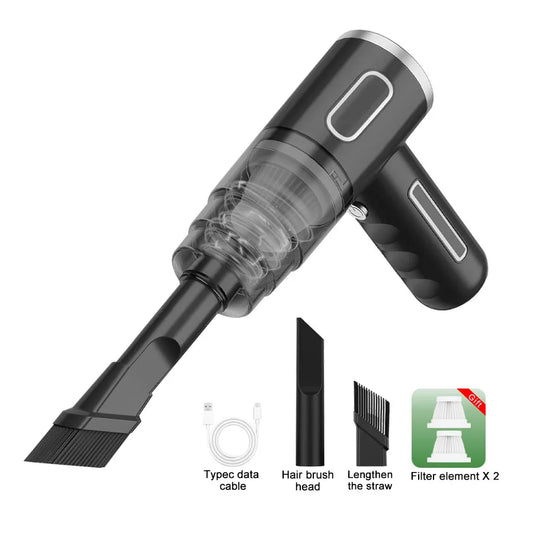 **🚗✨ "Dirt, Dust & Crumbs—GONE in Seconds!" – Powerful Wireless Car Vacuum Cleaner (2000mAh!) – Mini but Mighty!