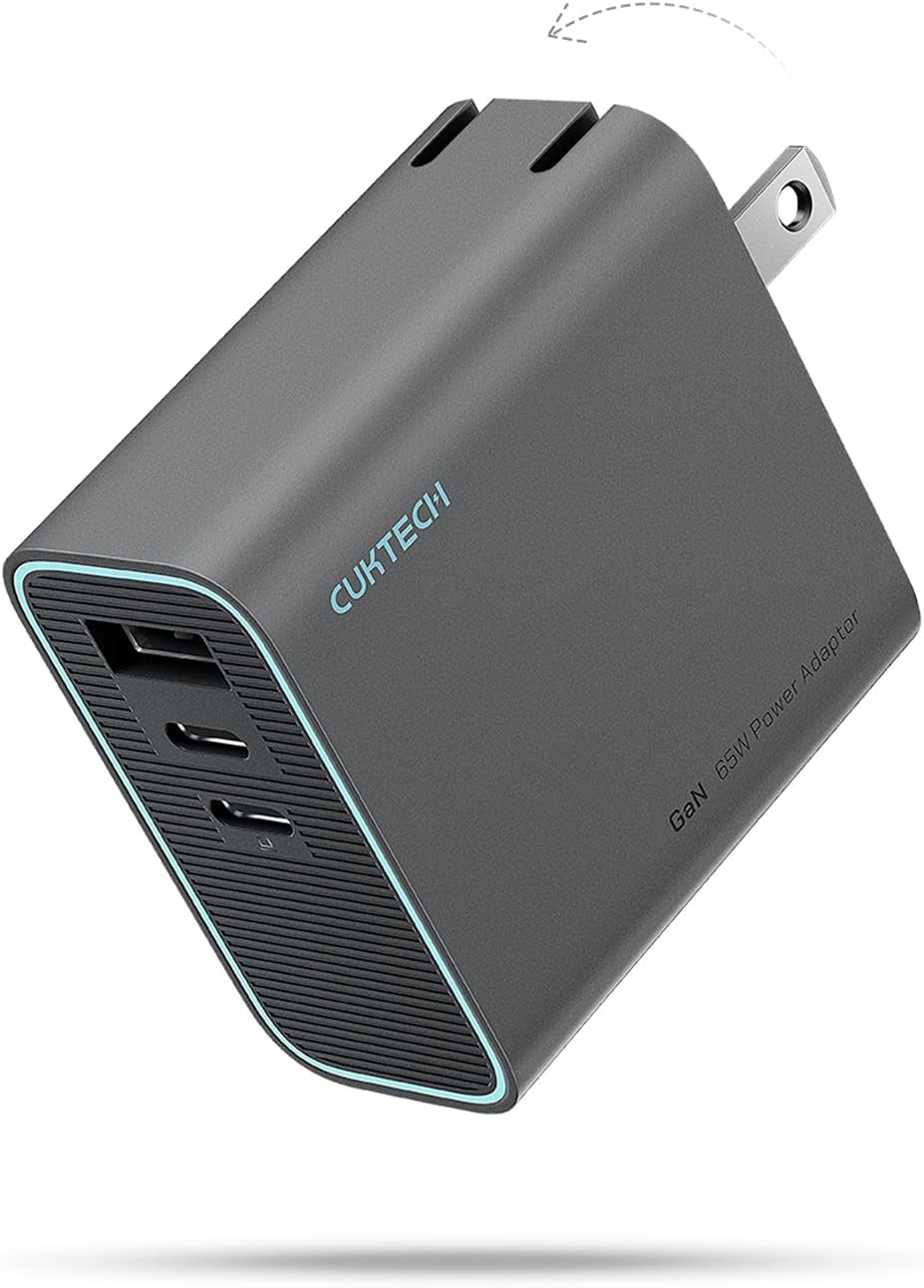Power Up Fast with the 65W USB C Charger – Compact, Foldable 3-Port Wall Adapter for iPhone 15/14/13, MacBook Pro/Air, Galaxy S24/23/22, and More!