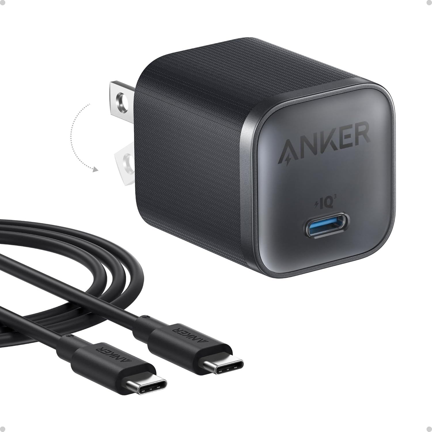 Anker 45W Nano Charger | GaN Fast Wall Charger & 6ft Cable