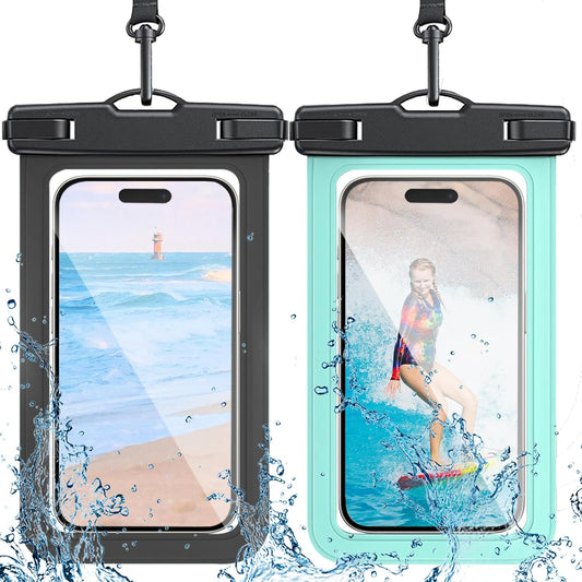 2-Pack IPX8 Waterproof Phone Pouch for iPhone 16-13, Samsung S25/S24