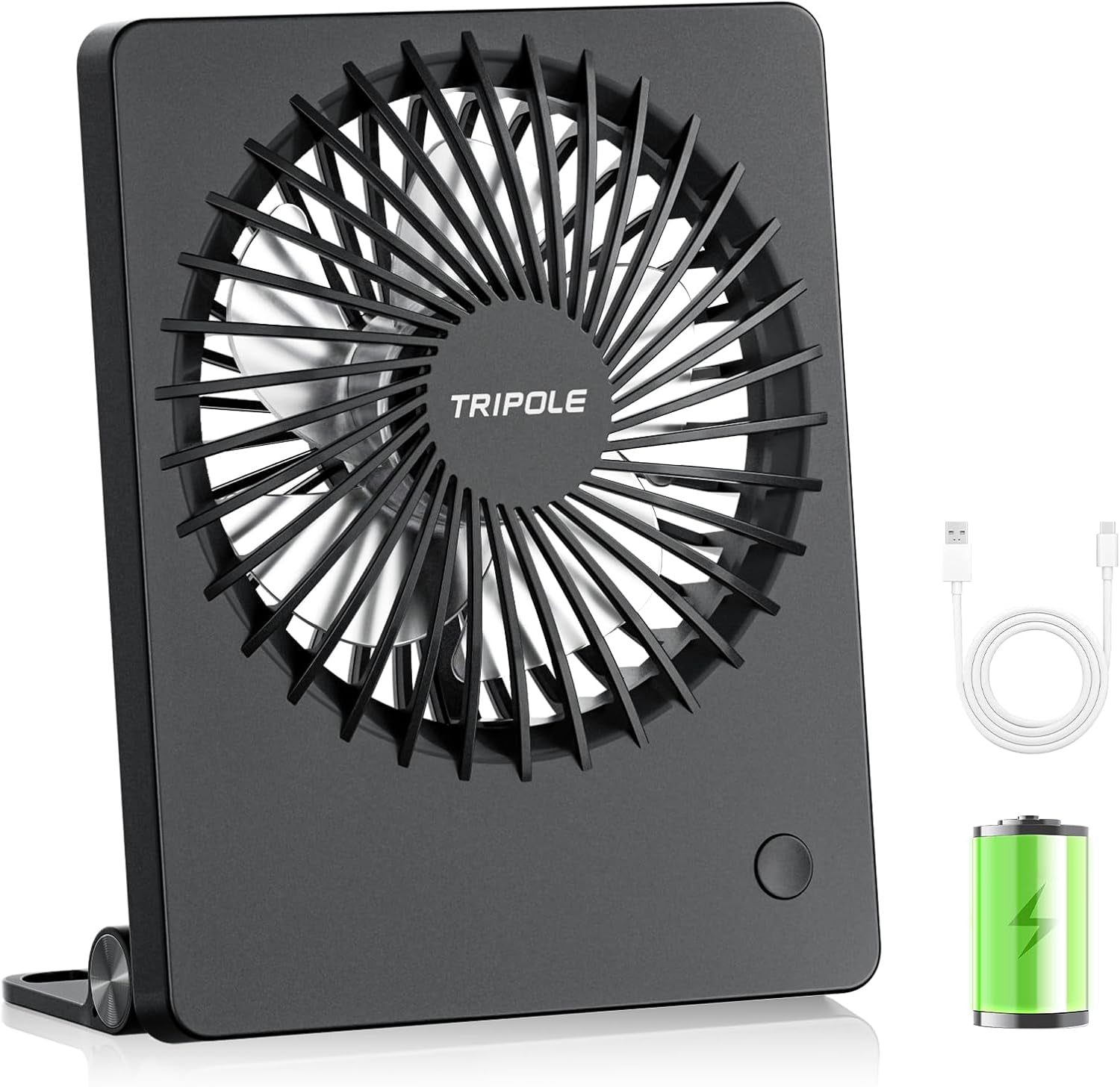 BreezeZen™ Mini Desk Fan – 4.5" Ultra-Quiet (25dB!) USB Rechargeable | 3-Speed, 180° Tilt & 6-Hour Battery for Office, Travel & Sleep (Fits in Laptop Bags!)