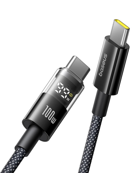 Baseus USB C Cable 100W 5A Fast Charging LED Display Braided 3.3ft
