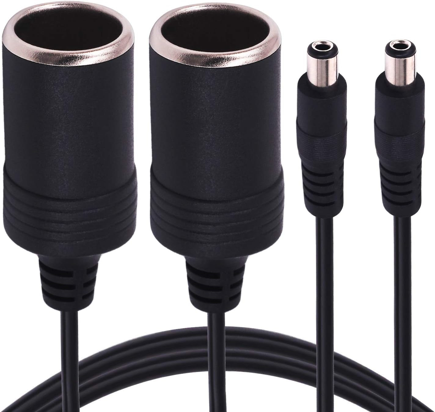 2-Pack 12V Car Adapter to DC5521 Cable | For Power Station & UPS